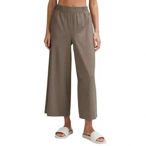 LULULEMON Stretch Woven Wide Leg High Rise Crop Pant - M, Nomad